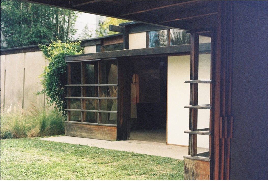 Architectural photo showing a house by Rudolph Schindler, Kings Road House, 1921, Los Angeles